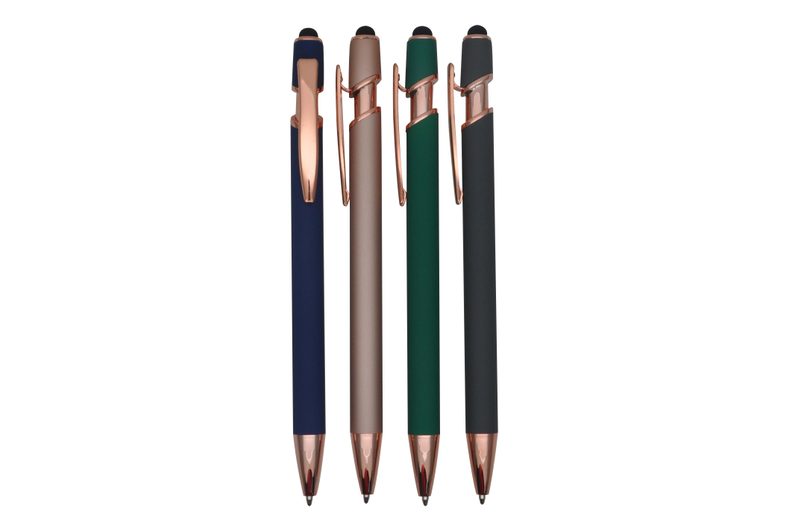 TMP1137-3R metal aluminium ballpoint pen with touch stylus