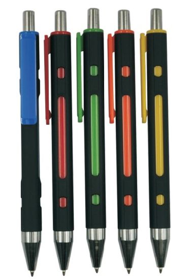 PP86031-2 Rubber Finish Click Plastic Ballpoint Pen with Pinting Logo