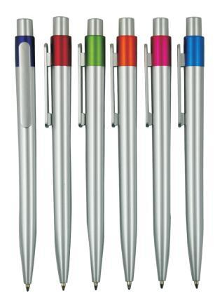 Silver Barrel Wholesale Plastic Ball Pen with Imprint Logo