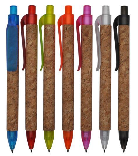 Cork Wood Barrel Recycle Ball Pen with Customized Logo