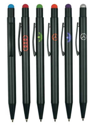 Black Barrel Touch Screen Metal Ball Pen with Customized Logo