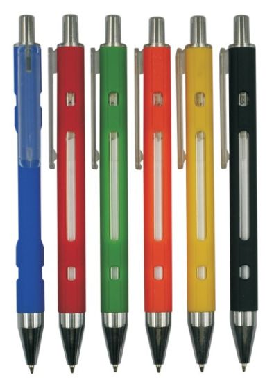 PP86031-2 Rubber Finish Click Plastic Ballpoint Pen with Pinting Logo