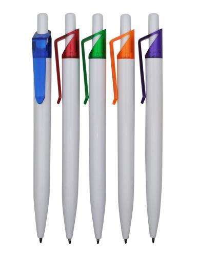 White Barrel Promotion Customized Plastic Ball Pen with Logo
